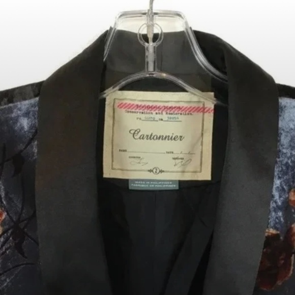 Anthropologie Floral Velvet Tuxedo Blazer Jacket - Picture 2 of 3